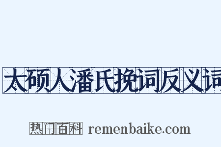 太硕人潘氏挽词反义词是什么意思的图片